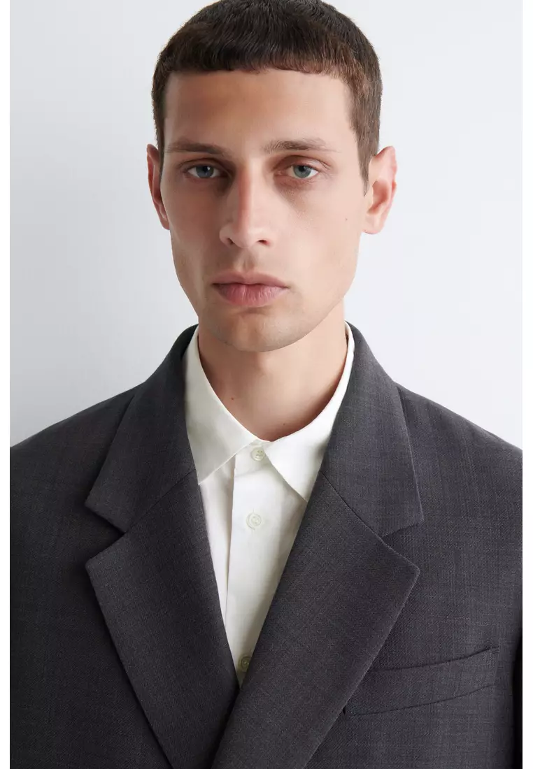 UNSTRUCTURED WOOL-BLEND BLAZER