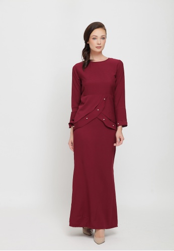 Buy Sarimah Kurung from Colours Thread Clothing in Red only 249