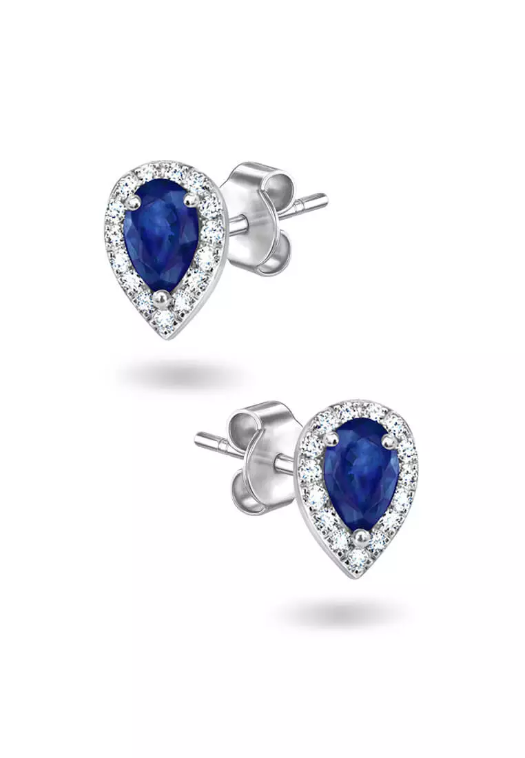 White gold and sapphire on sale earrings