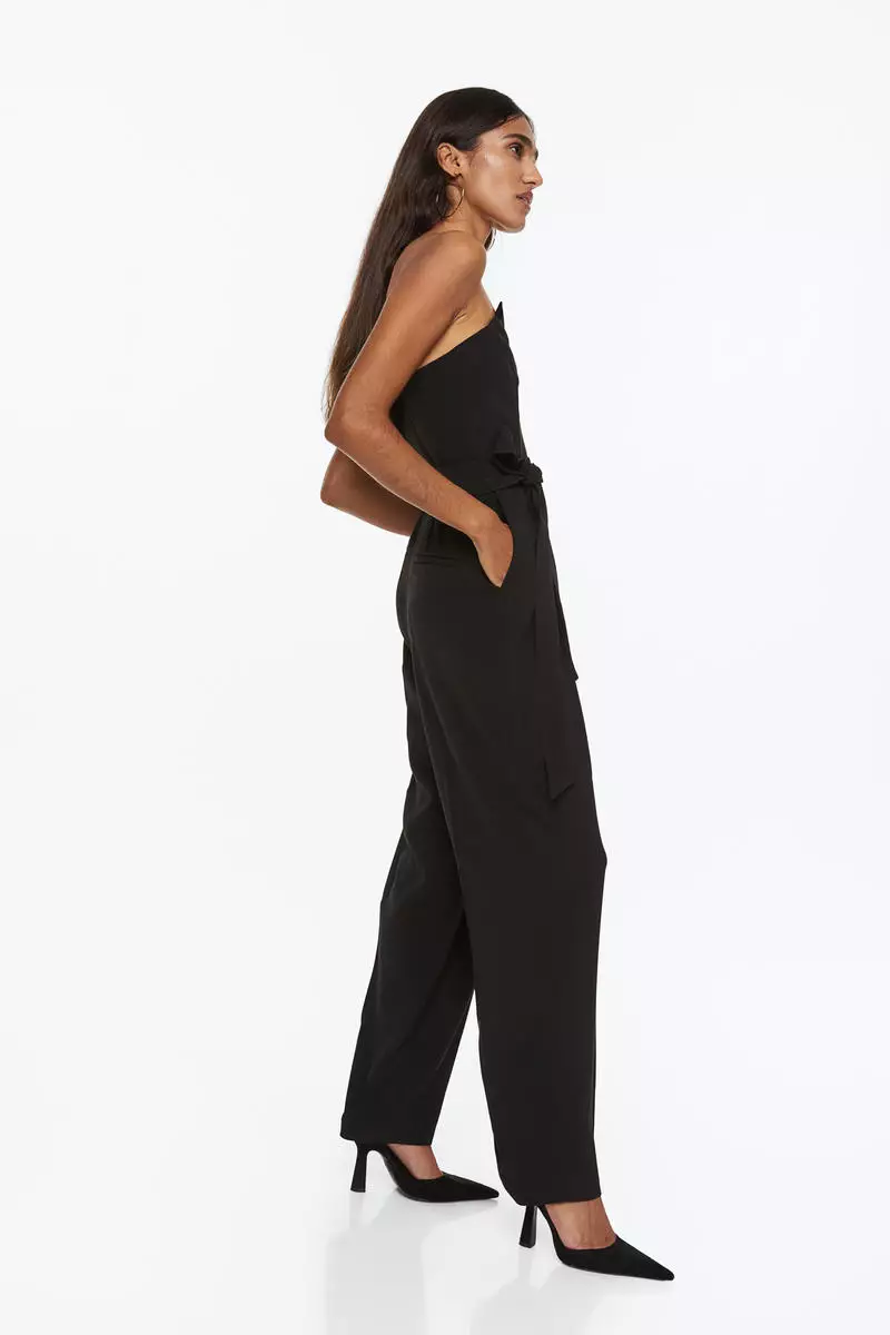 H&m jumpsuit best sale with tie belt