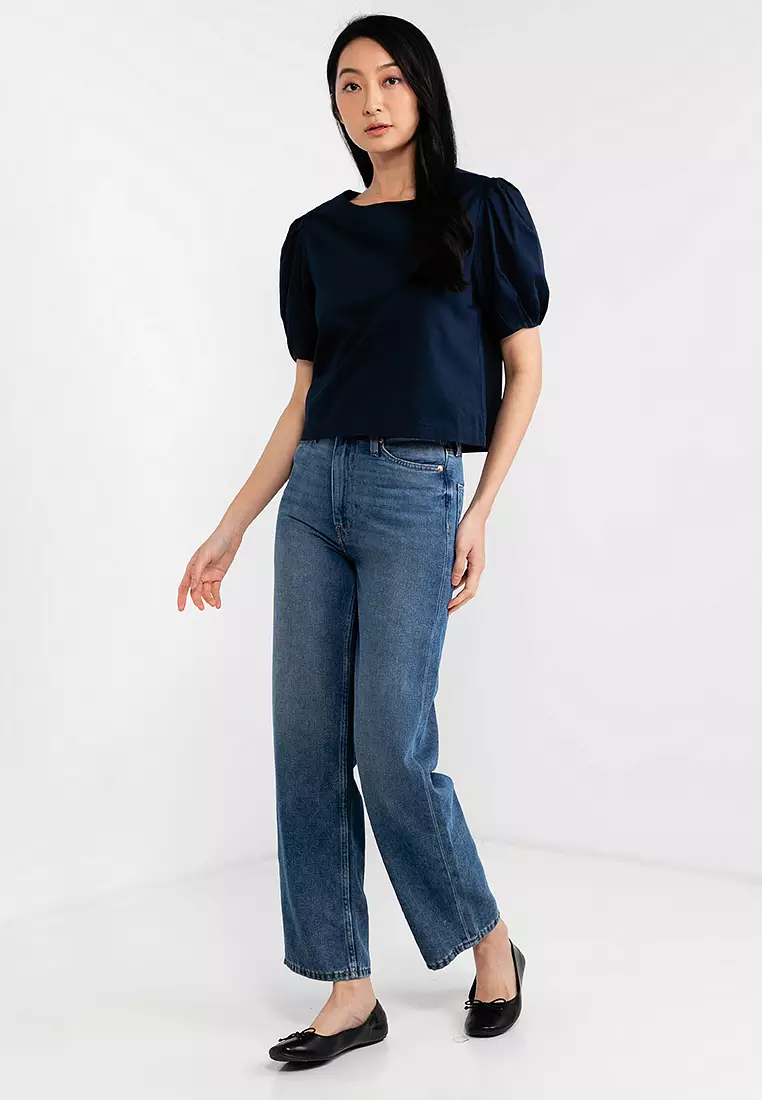 Puff Sleeves Cotton Blouse