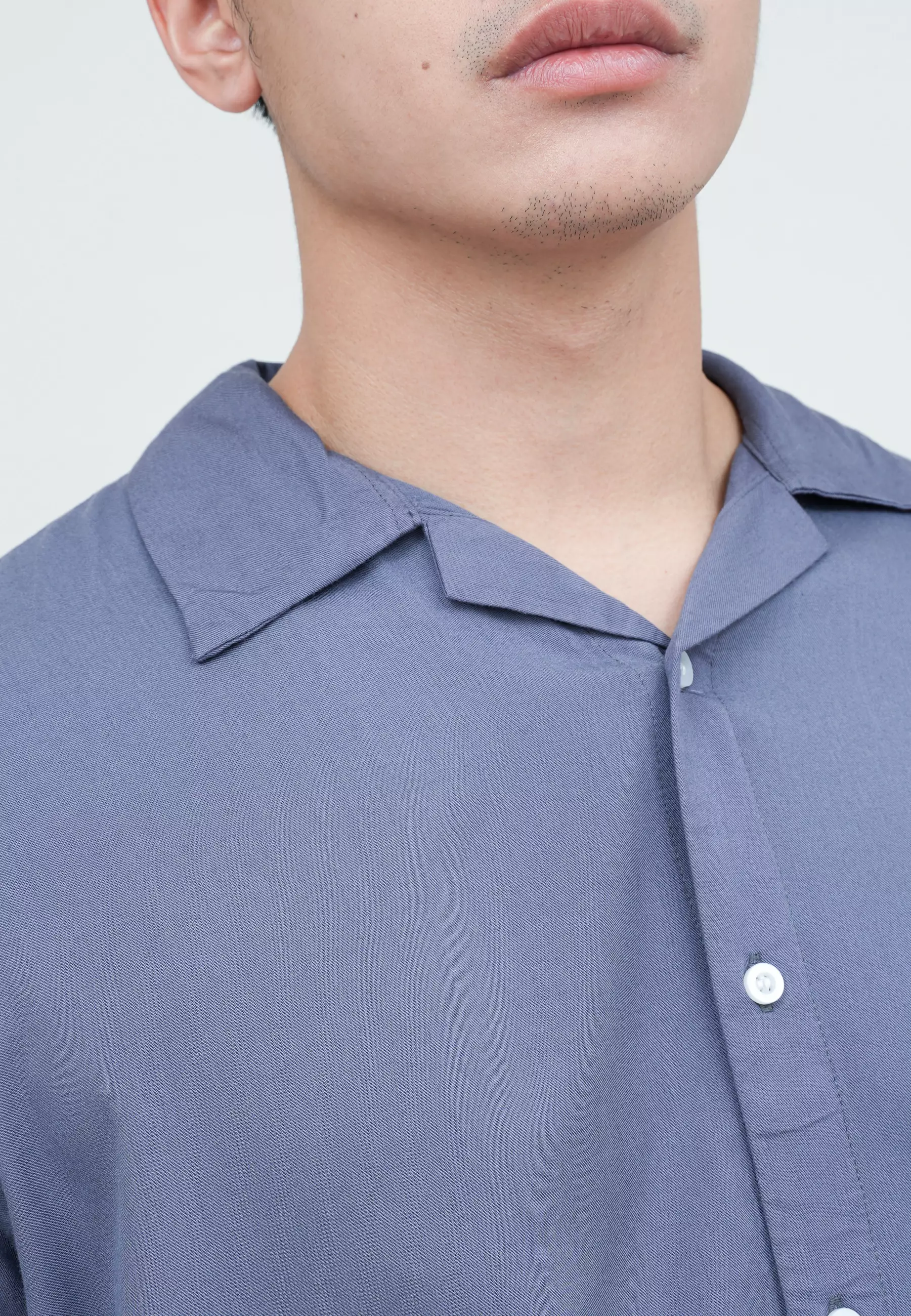 Houseofcuff Kemeja Bowling Lengan Pendek Rayon Shirt Biru