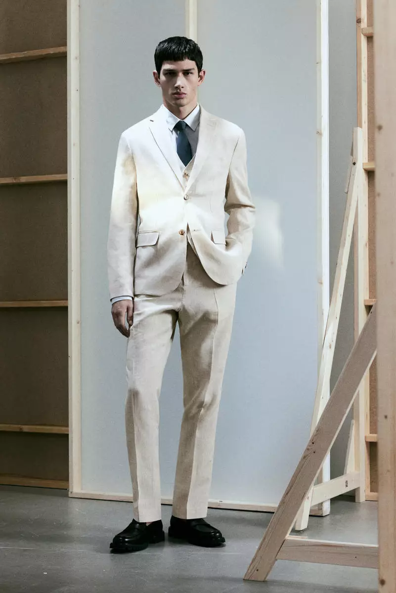 Slim Fit Linen suit waistcoat