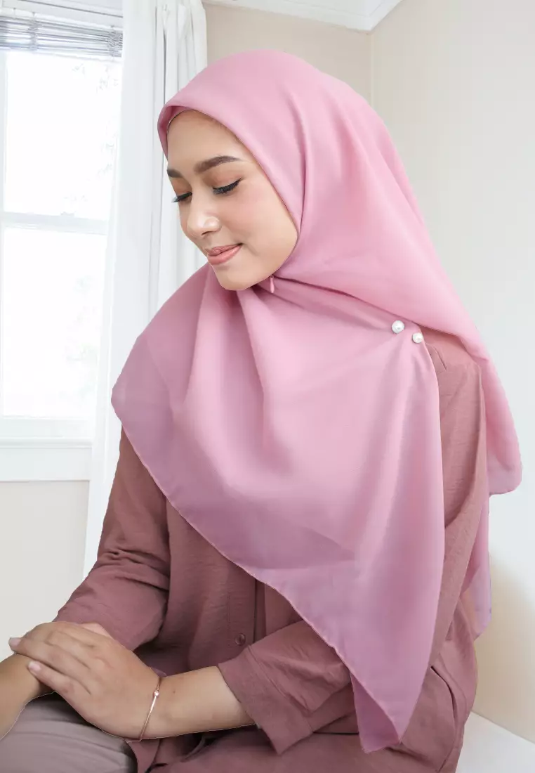 Cotton Bee - Shanara Instan | Hijab Segiempat Resleting - Bubblegum