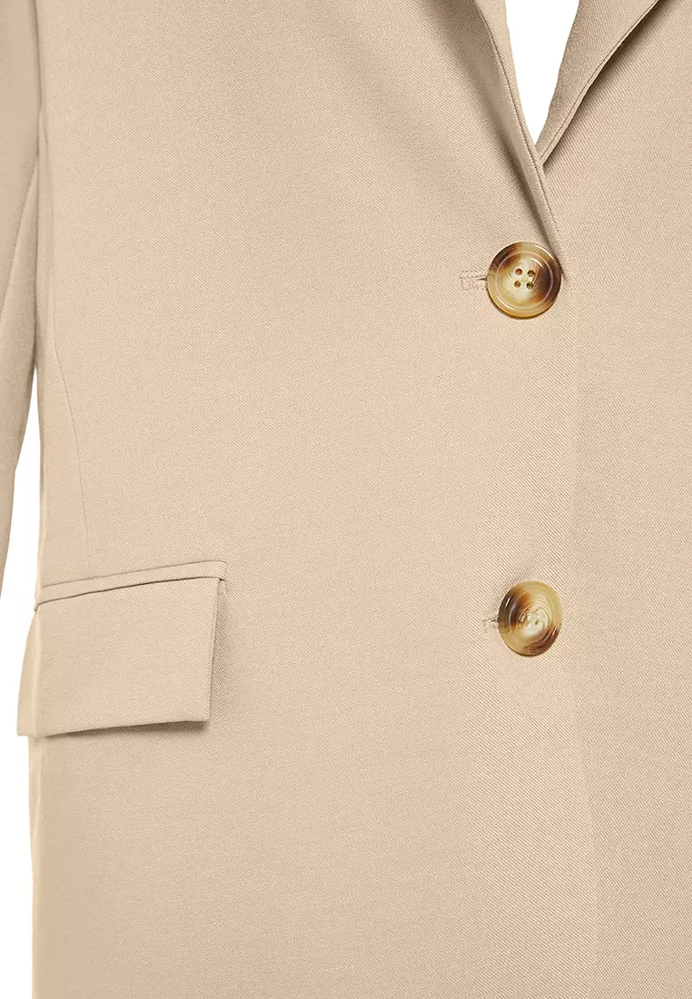 Limited Edition Mink Regular Lined Woven Blazer Jacket