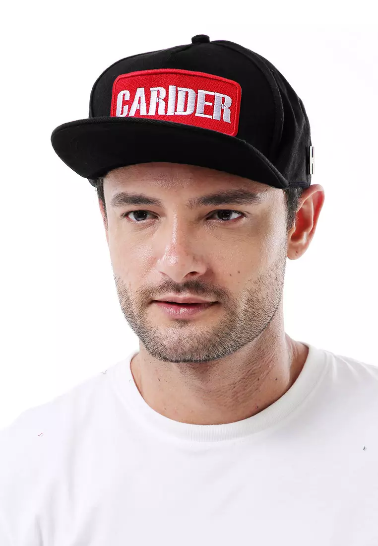 Yuma Topi Snapback Pria Motif Carider Adjustable Strap Material Raffel ORIGINAL - Black