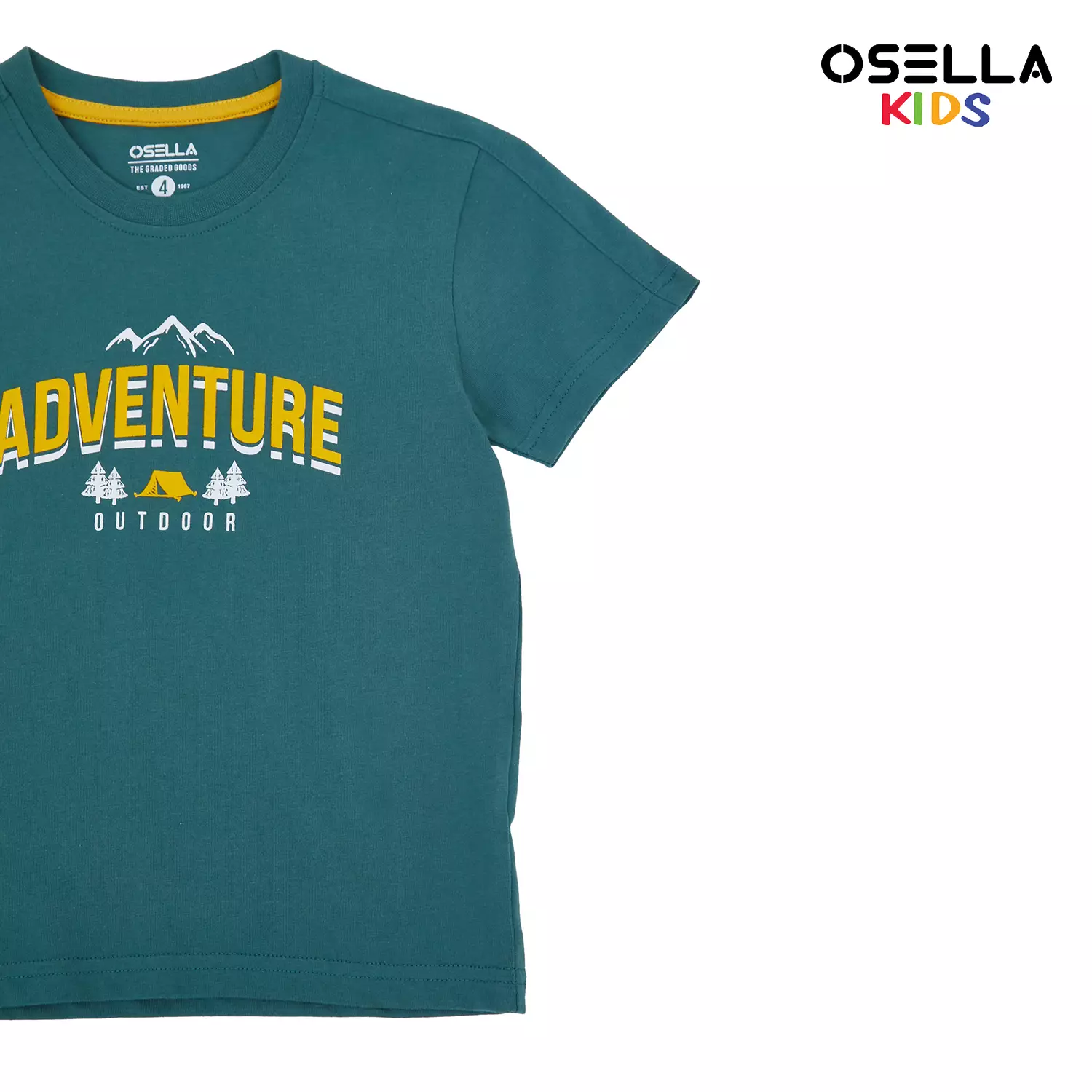 [NEW] Osella Adventure Print Short Sleeve T-Shirt in Teal Green 2274500619 | Atasan Kaos Lengan Pendek Anak Laki Laki