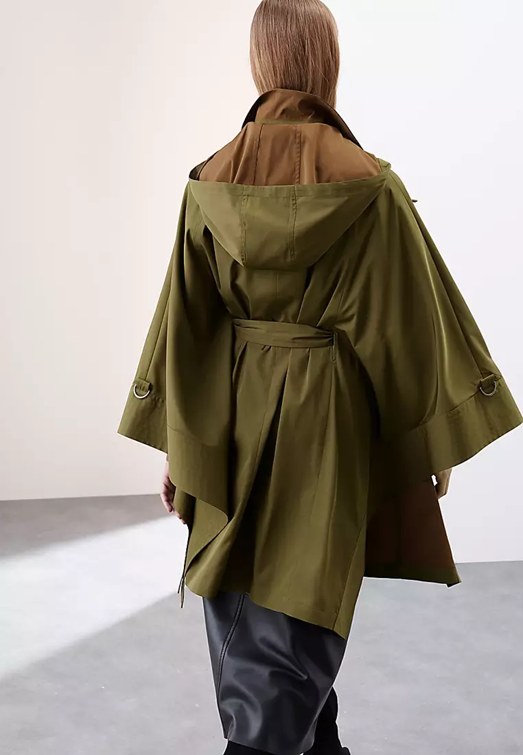 Showerproof Cape Style Trench Coat