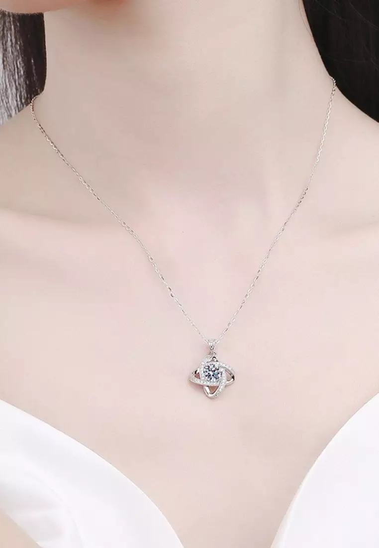 Kalung Wanita N004 Original Berlian Luxury Elegant Perhiasan Cewek Kotak Indah COD Necklaces
