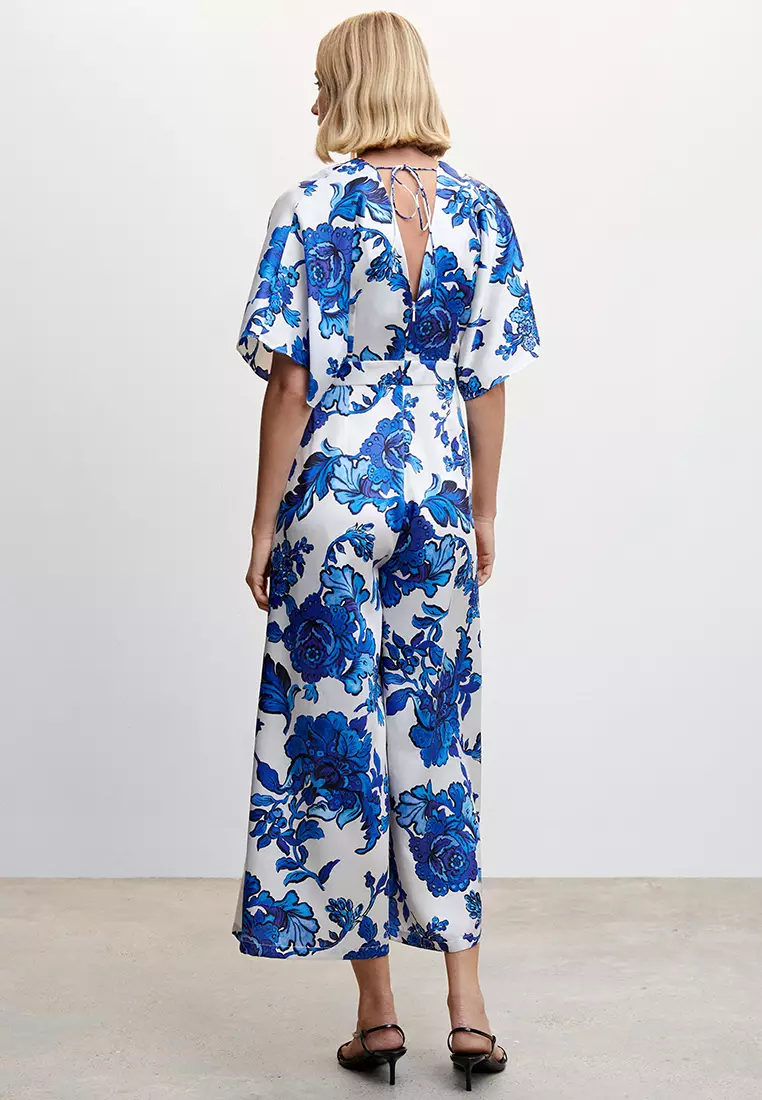Floral cropped jumpsuit clearance