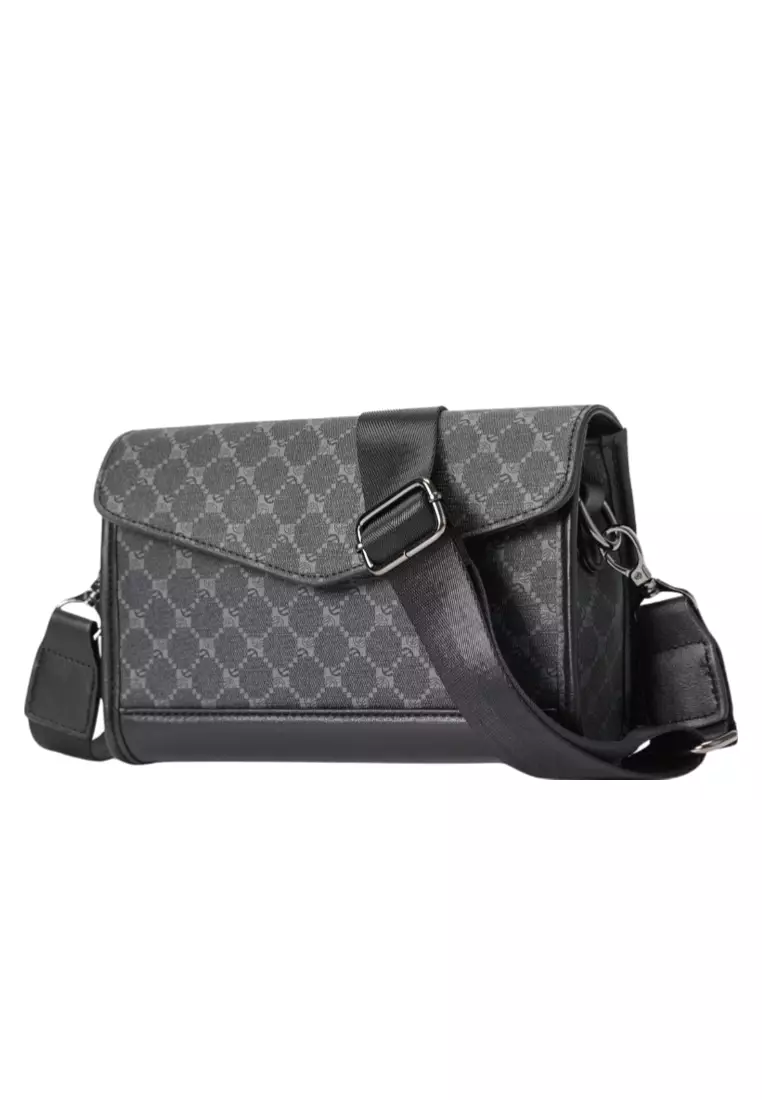 Men's Pattern Flap Crossbody Messenger Bags