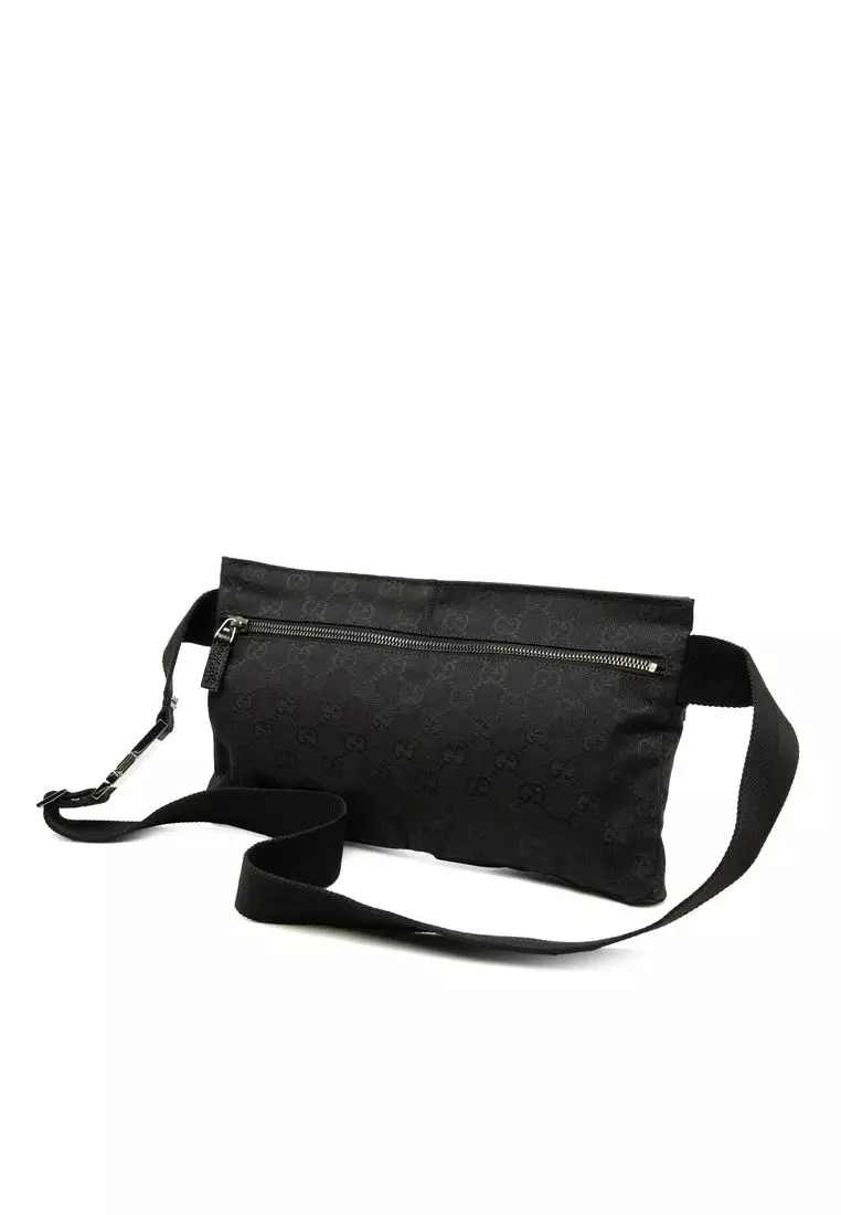 Pre-Loved Gucci Gg Canvas Double Pocket Belt Bag