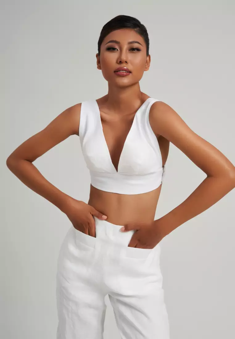 WHITE LINEN CULOTTES