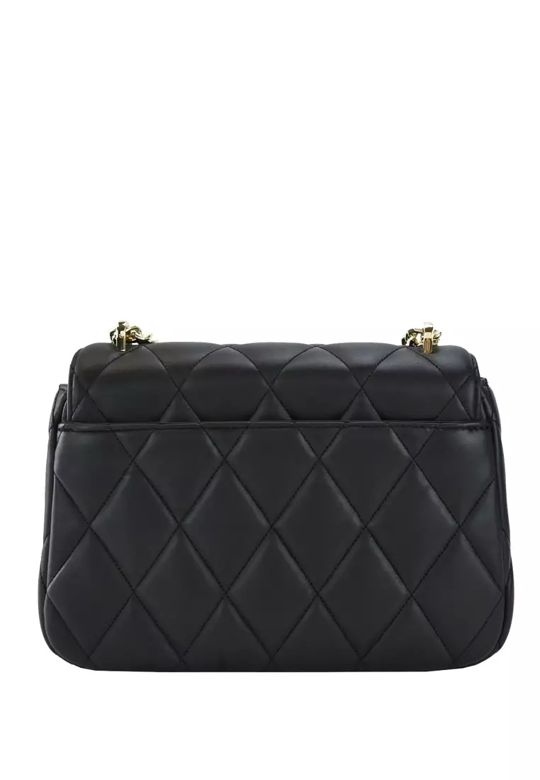 Carey Small Flap Shoulder Bag - Black