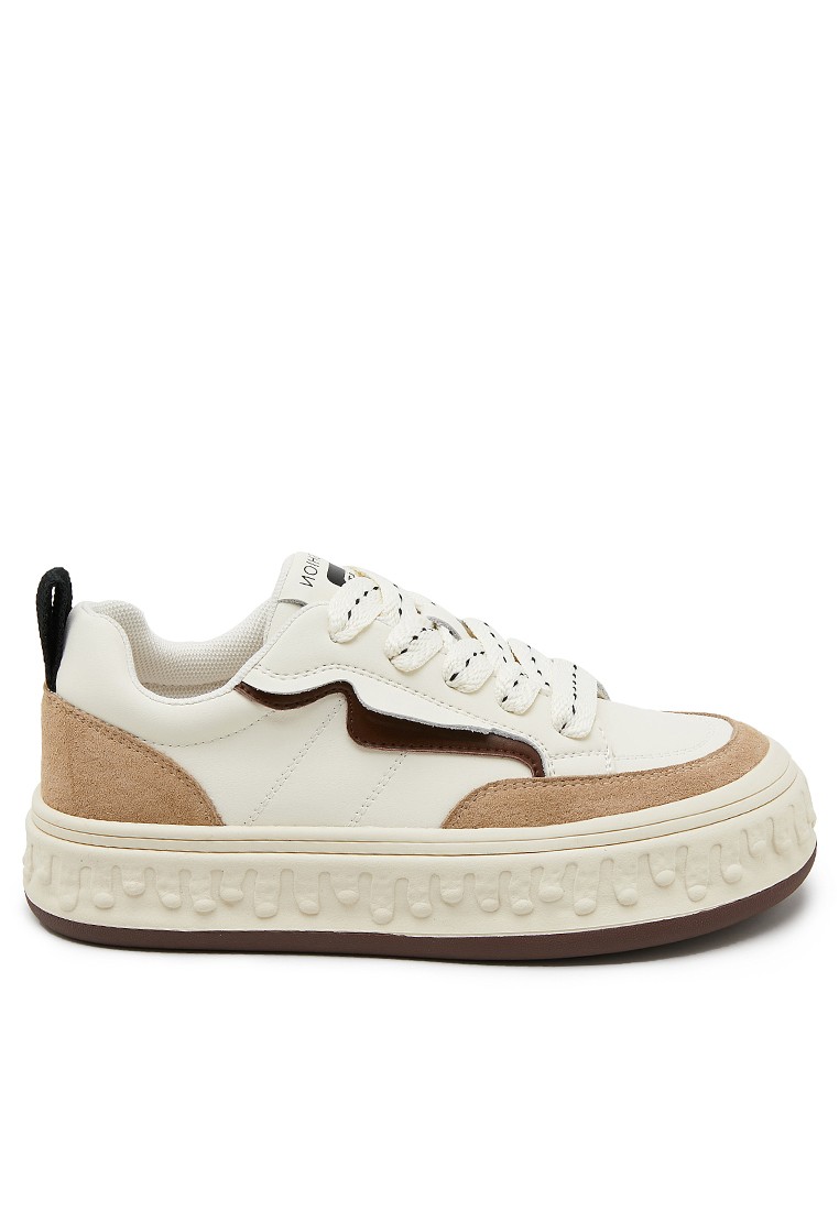 Contrast Stitched Casual Leather Sneakers RX8779