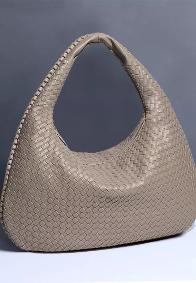 Faux Leather Woven Hobo Bag CX626