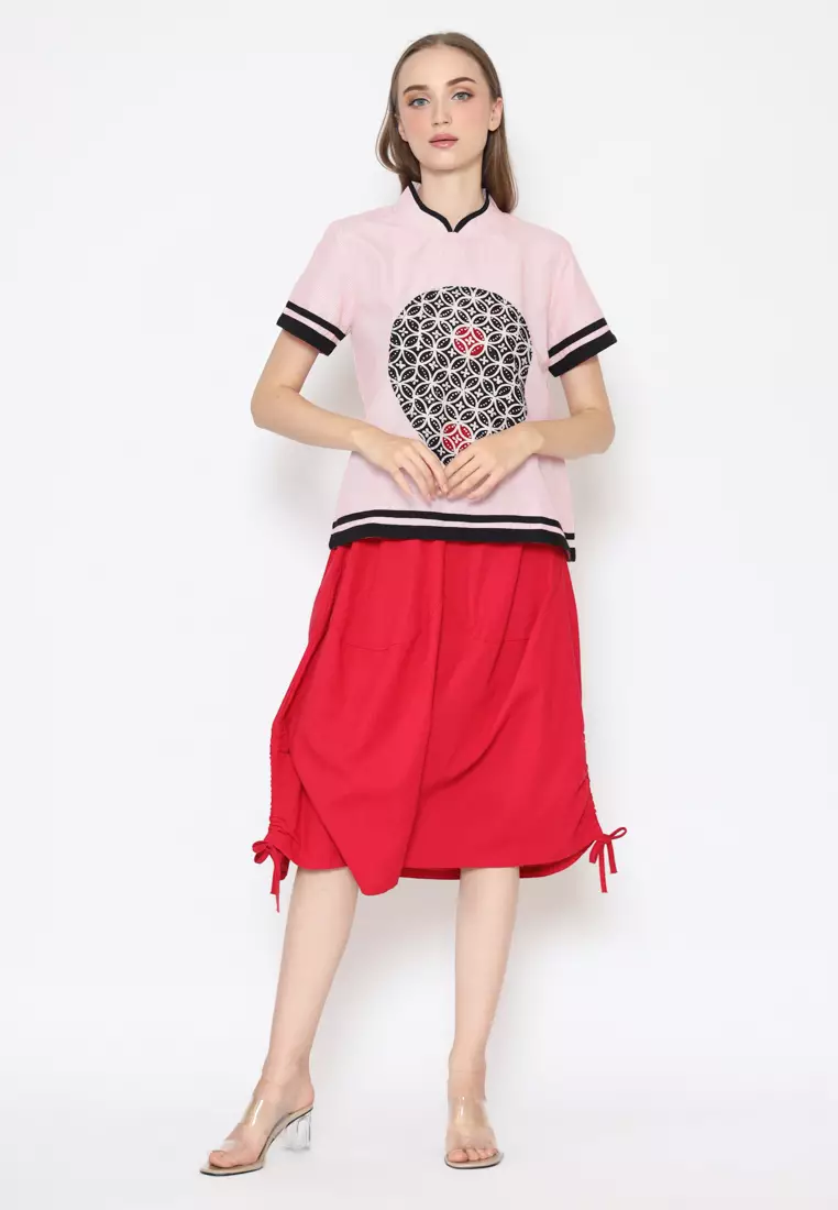 Blouse Batik Wanita - Bhatara Batik Alma - Atasan Batik Modern Lengan Pendek