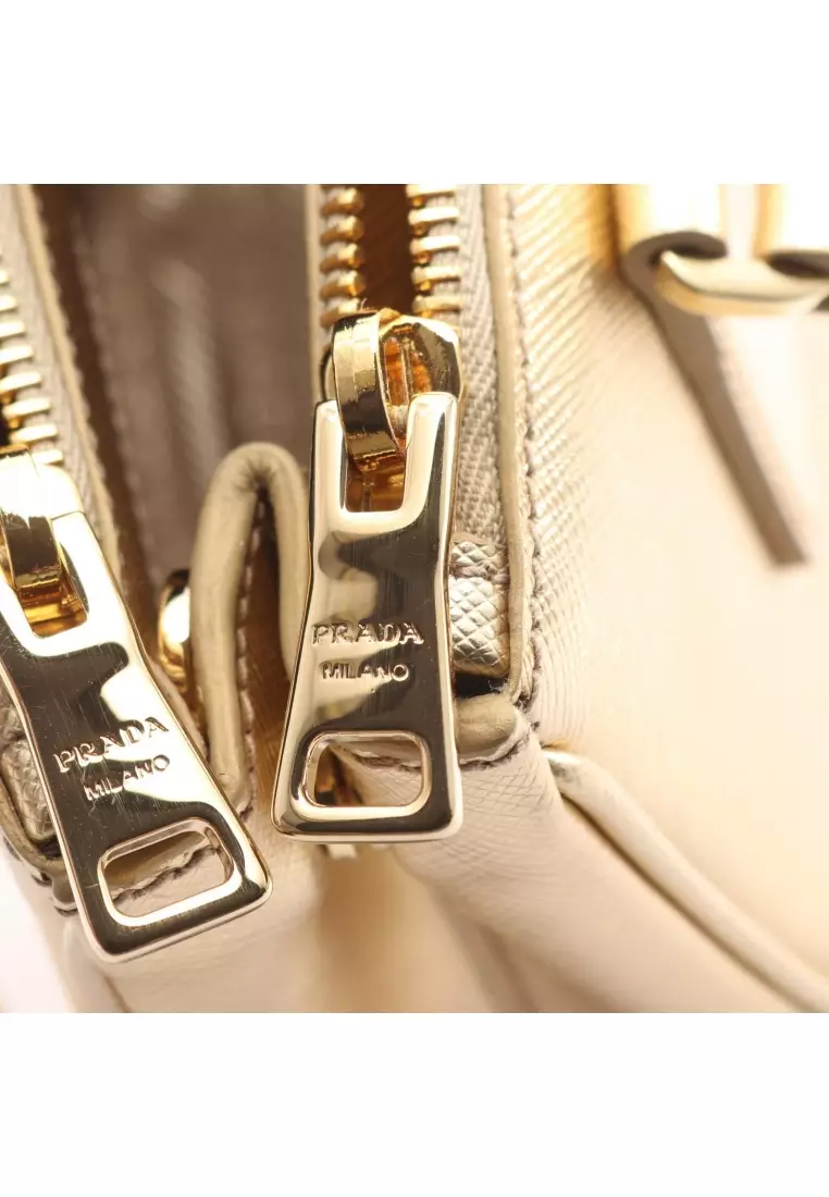 Pre-Loved Prada Galleria SAFFIANO LUX 2WAY Handbag Saffiano leather gold