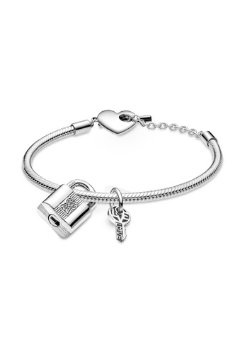 PANDORA silver Pandora Padlock & Key Bracelet Set B836CACF64CADCGS_1
