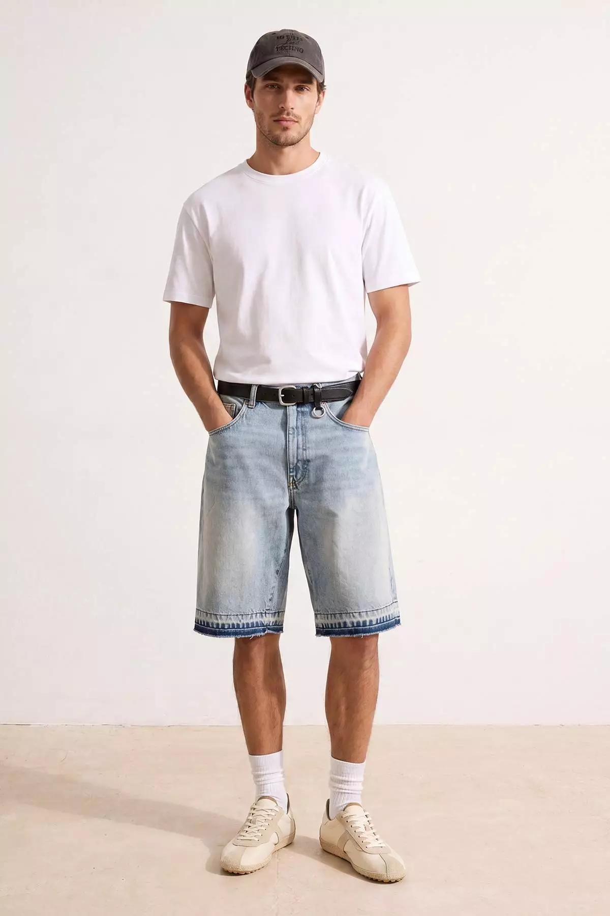 Red - White Oversize/Relaxed Fit 100% Cotton T-Shirt Tmnss24Ts00038