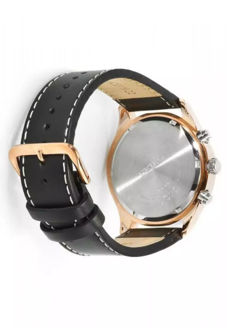 Jam Tangan Pria Seiko Chronograph SNDA20 Strap Leather Black