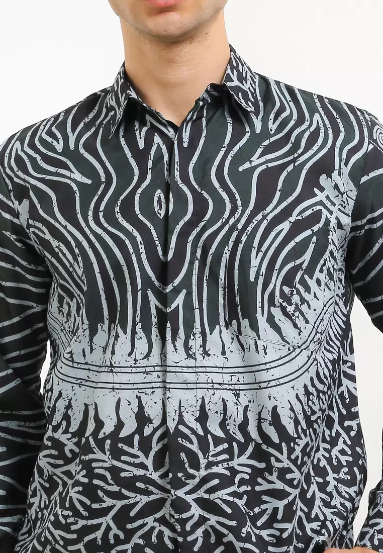 Wirasena Kemeja Batik Exclusive Premium Pria Casual Modern Lengan Panjang