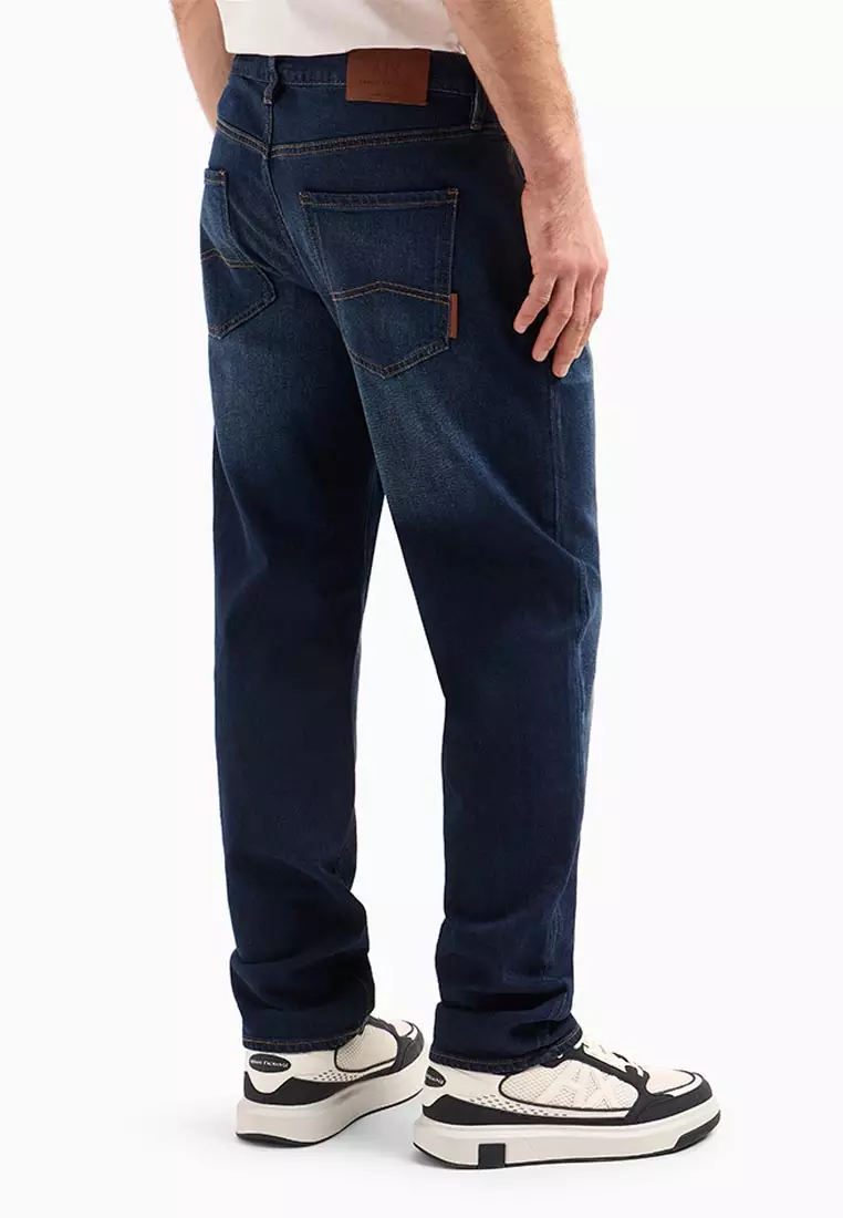 J16 Straight Fit Jeans In Stone Washed Cotton Denim
