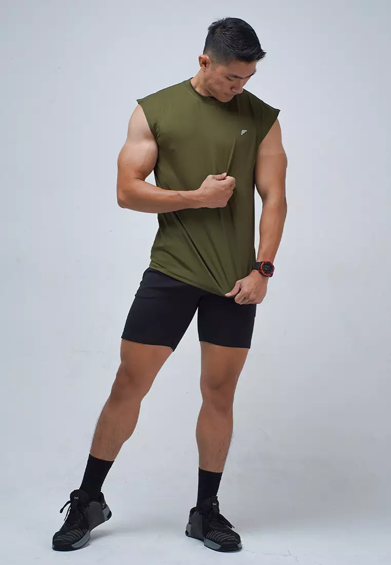 Tanktop Unfinished Sleeveless Essential series Army Green