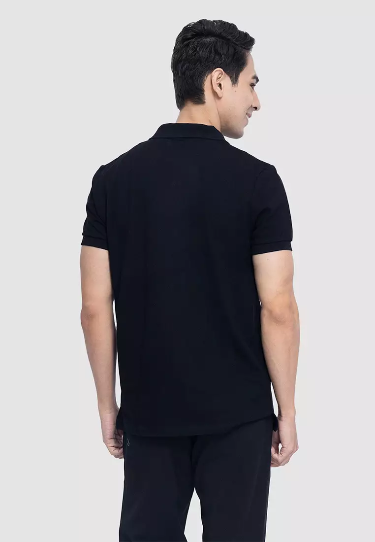 Solid Cotton Pique Polo Shirt in Regular Fit
