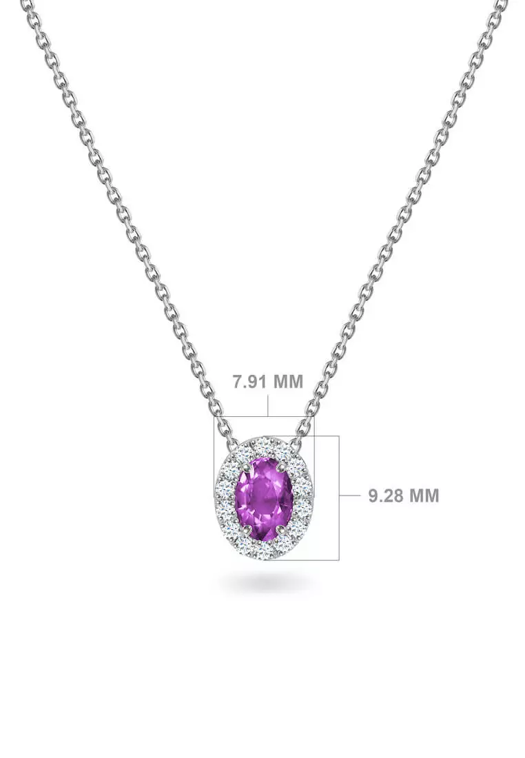 White gold and amethyst on sale necklace