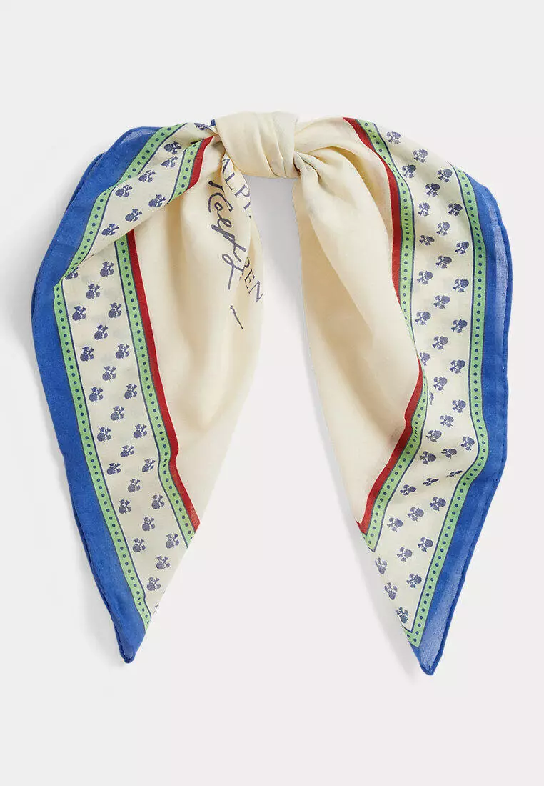 Polo Bear Cotton Square Scarf