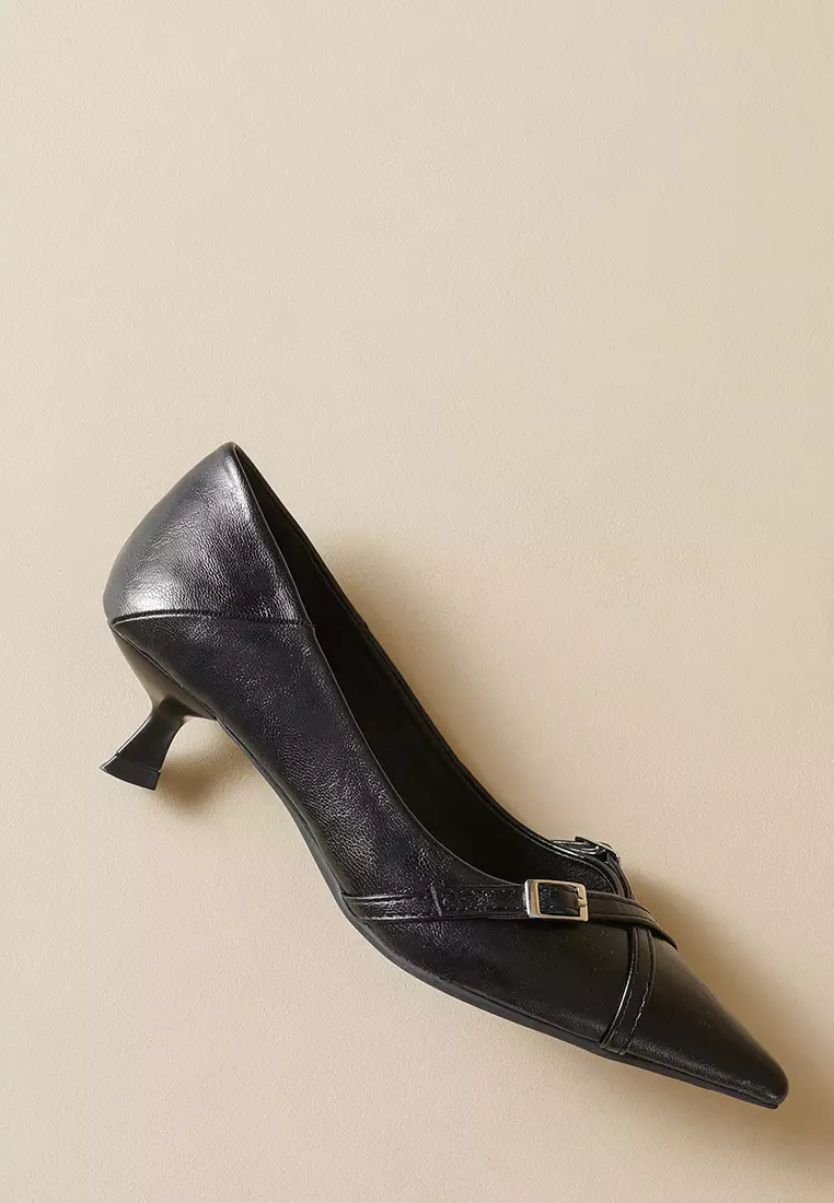 4.5CM Cross Strap Kitten Heel Pumps WW739-5