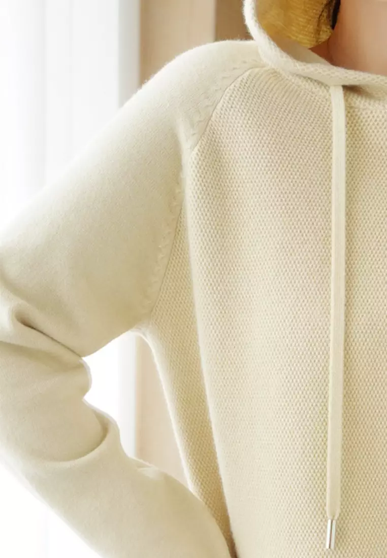 VANSASolid Color Hooded Knitted Sweater VCW-Kw-05232