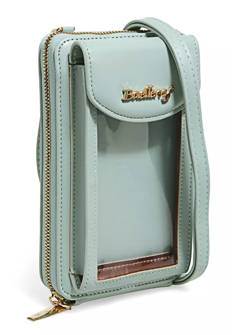 Sling Bag Wanita Tas Selempang Handphone Transparent Design Many Slot Material Leather ORIGINAL