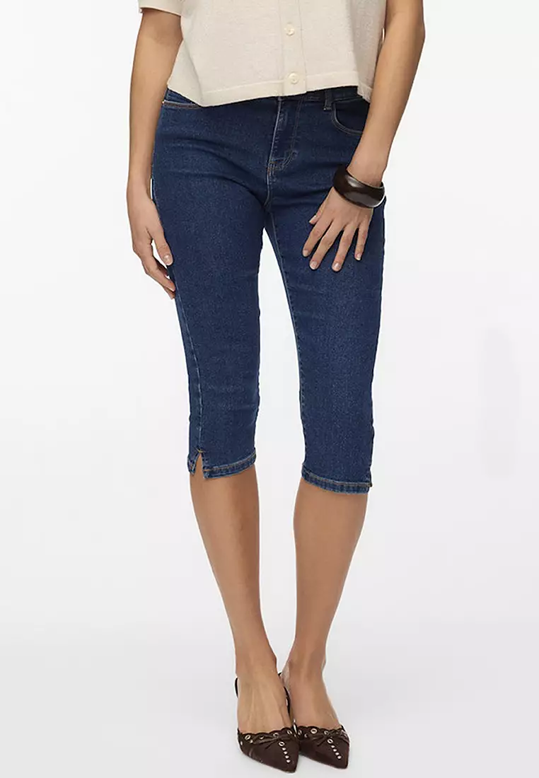Buy Vero Moda Elly Mid Rise Slim Fit Capri Jeans 2025 Online ZALORA