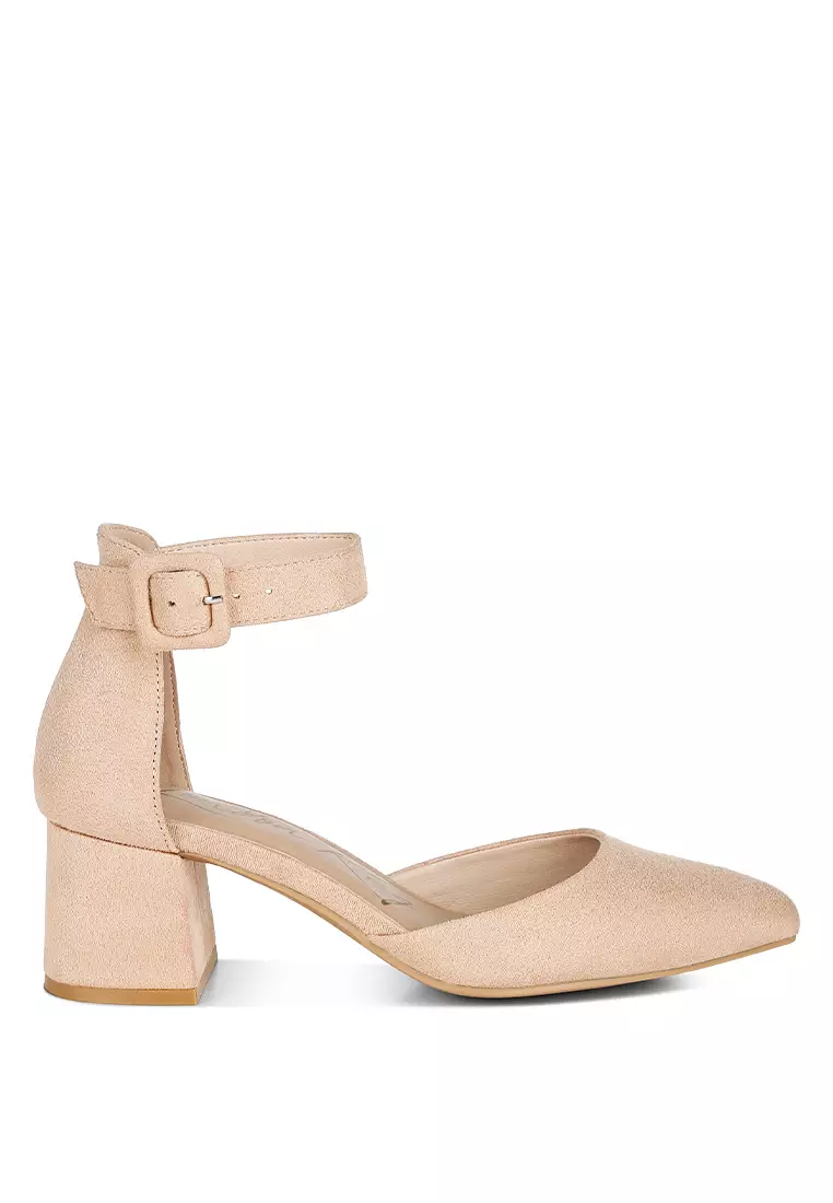 Mid Heeled Casual Sandals in Beige