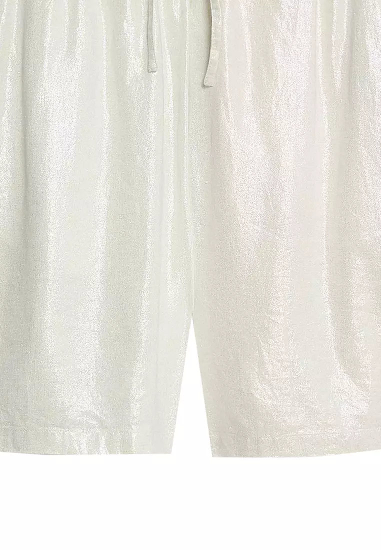 Linen Rich High Waisted Shorts