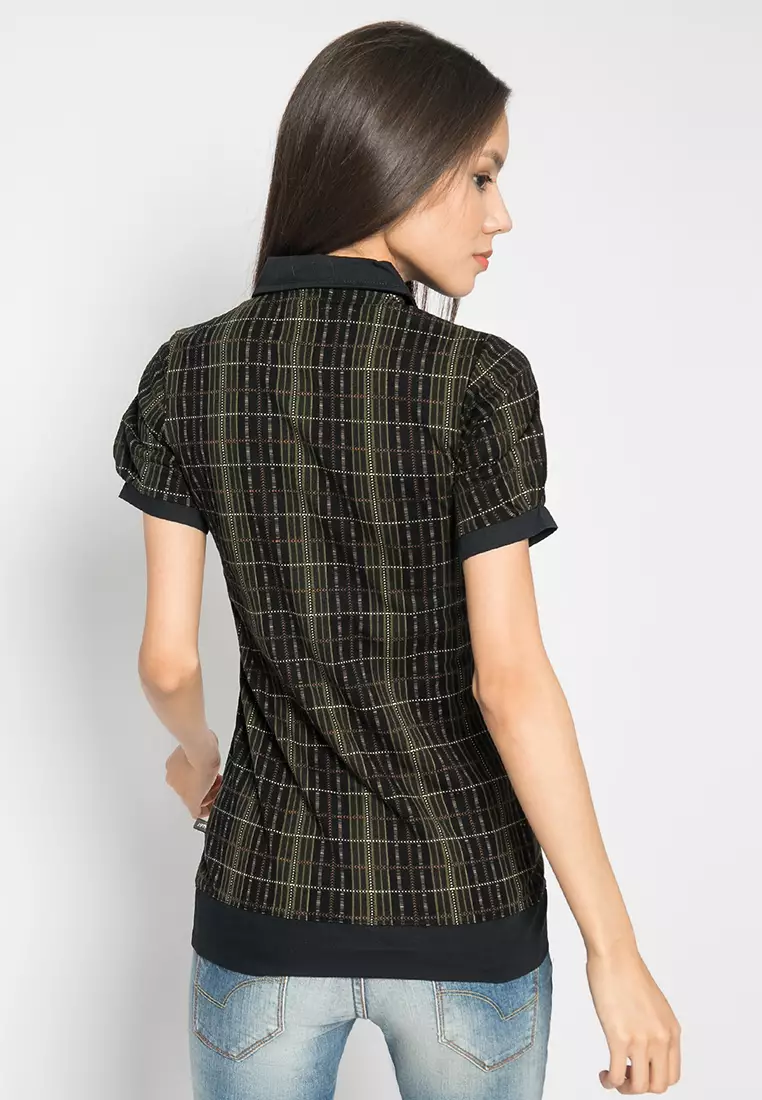 LGS Kaos Wanita Lengan Pendek Motif Hitam - LLTS.520.HD137.003.7C