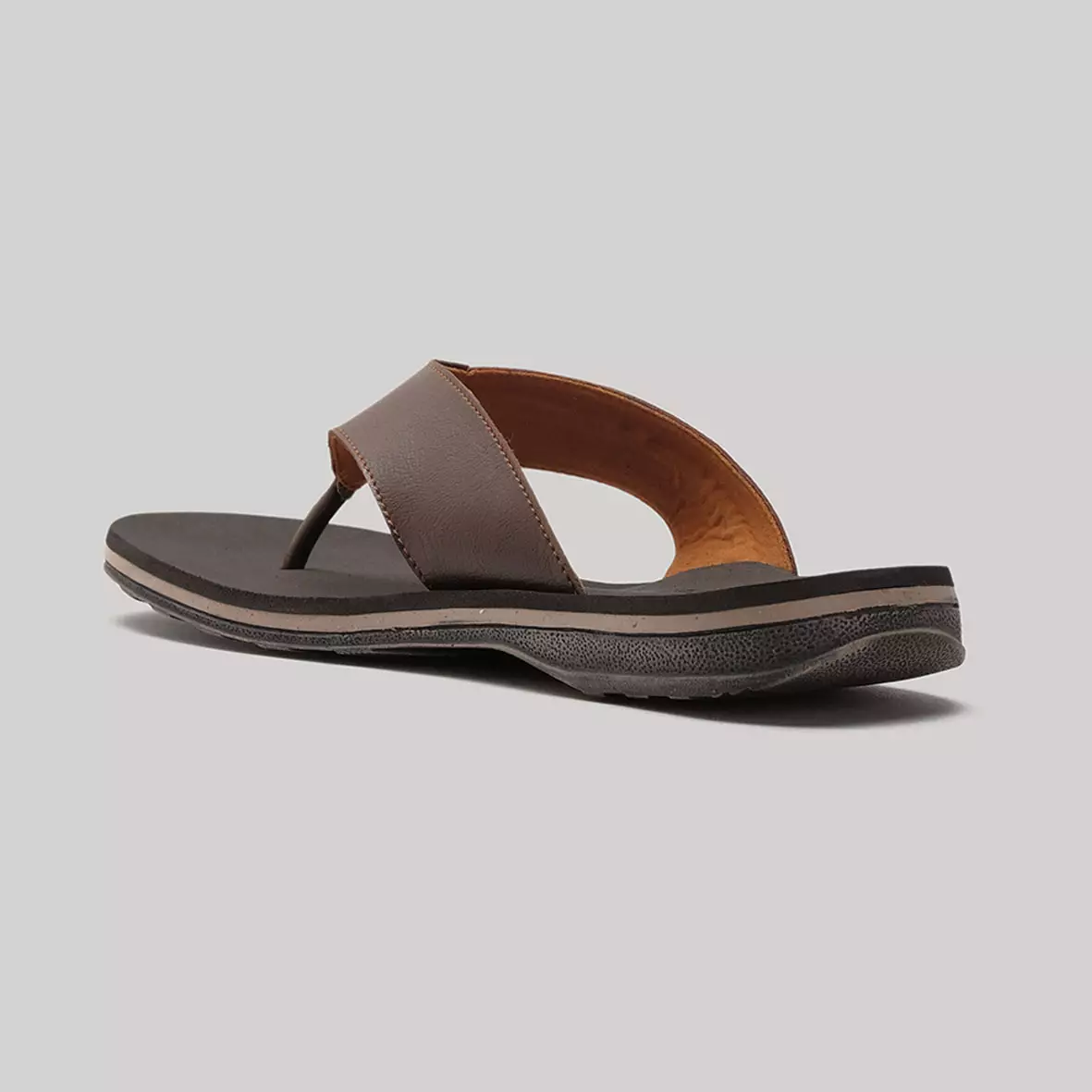 Sendal Jepit Kulit Pria Cogen Sandal Cowok Flip Flop Marino Leather - Brown