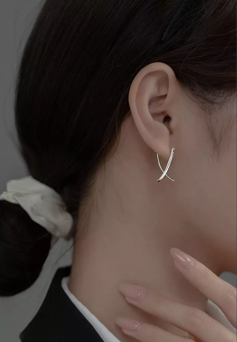 925 Silver Intersect Design Earrings JW AR-M00984