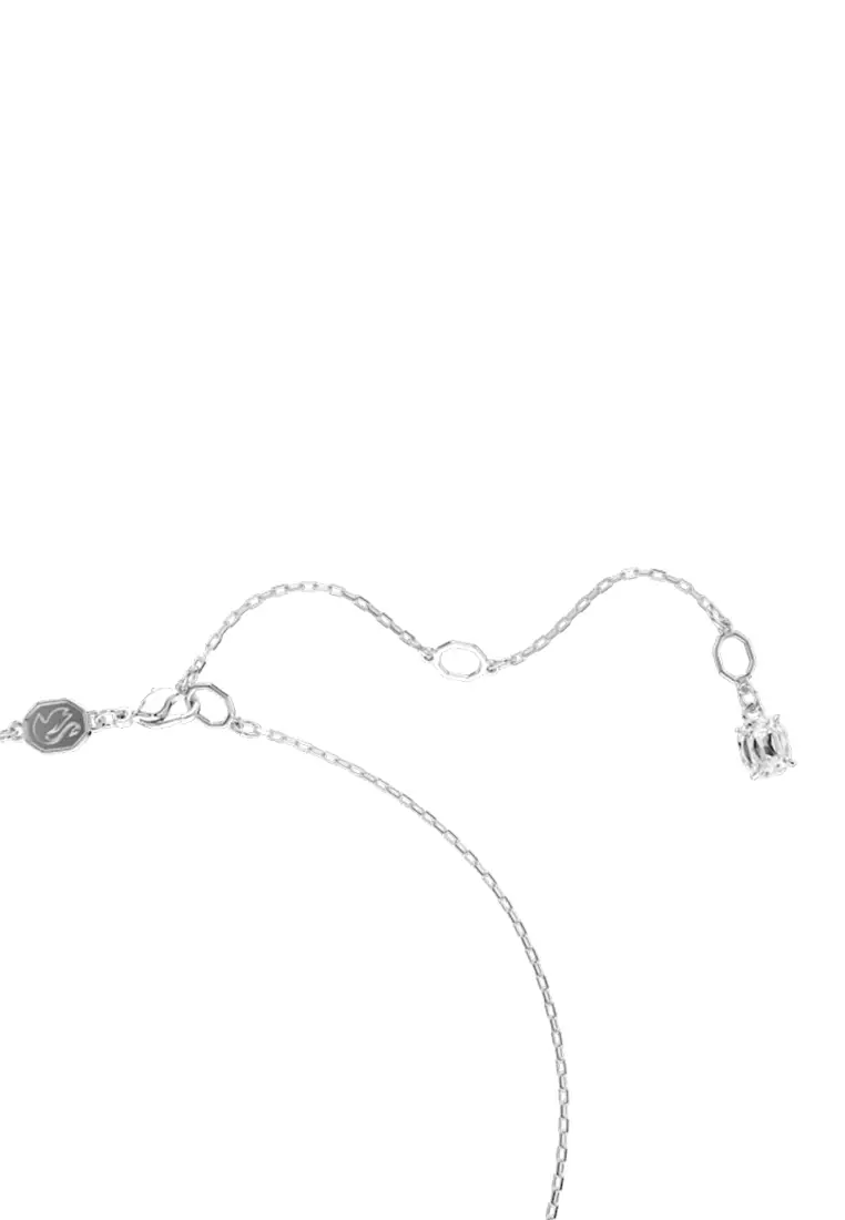 Swan Pendant, Swan, Black, Rhodium Plated