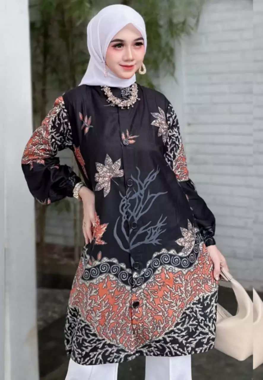 Tunik Batik Akarada Hitam Premium ALN