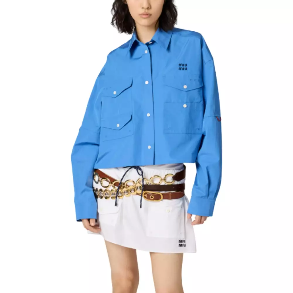 Boxy Poplin Shirt Periwinkle Blue