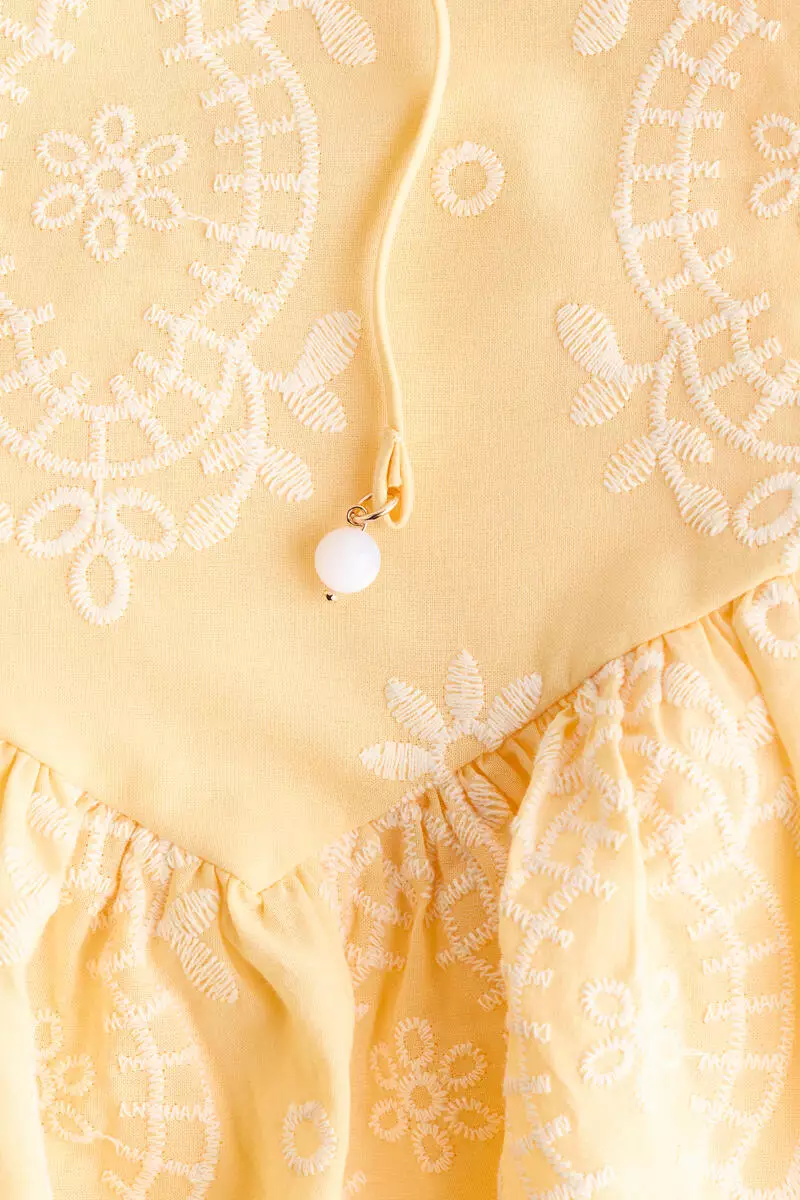 h&m yellow embroidered dress KJP Women's Bunny Meadow Embroidered Shirtdress in Blue and White Stripe 16 main image 1