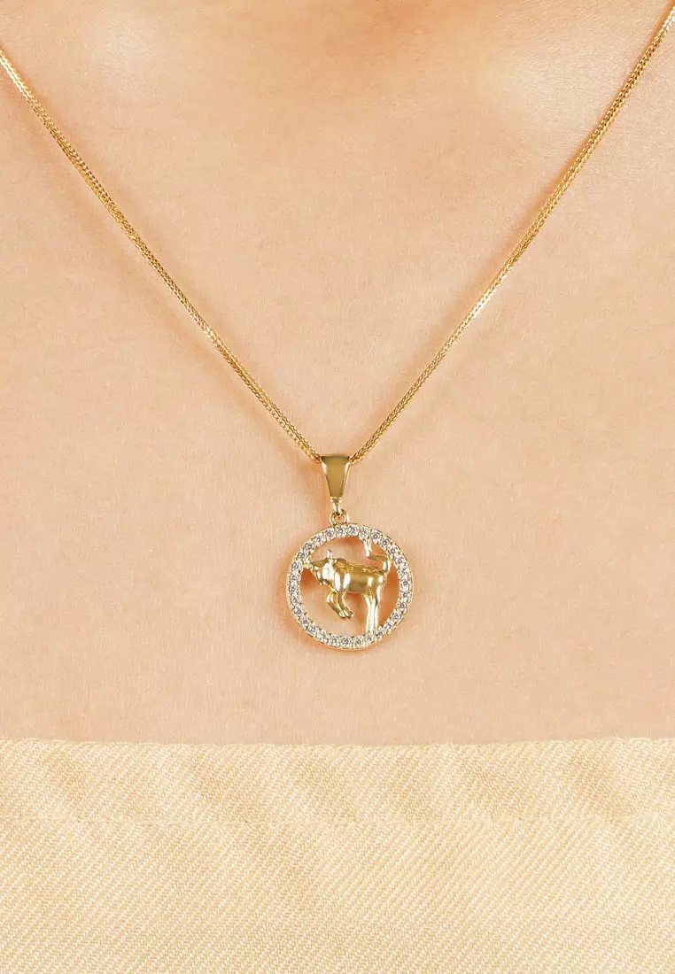 Taurus Zodiac Pendant 18k Gold