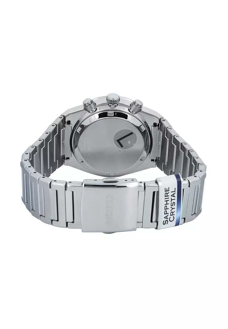 Seiko Chronograph - Jam Tangan Analog Pria - White Dial All Stainless Steel - SSB451P1