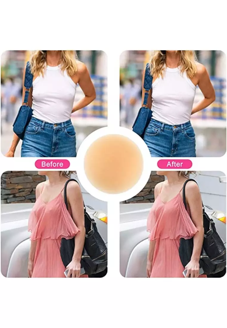 3 Packs Nipple Cover Pads in Silicone Nubra Invisible Reusable Adhesive Stick on Wedding Bra 隐形聚拢胸胸貼