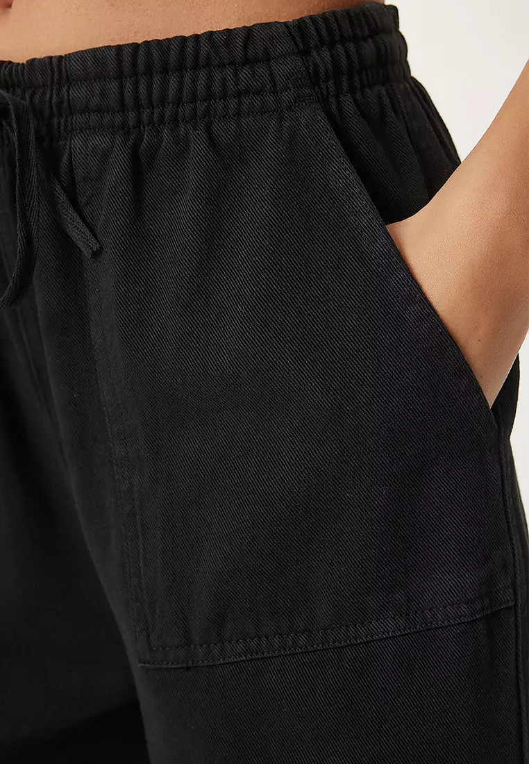 仿舊效果闊腳牛仔闊腳褲