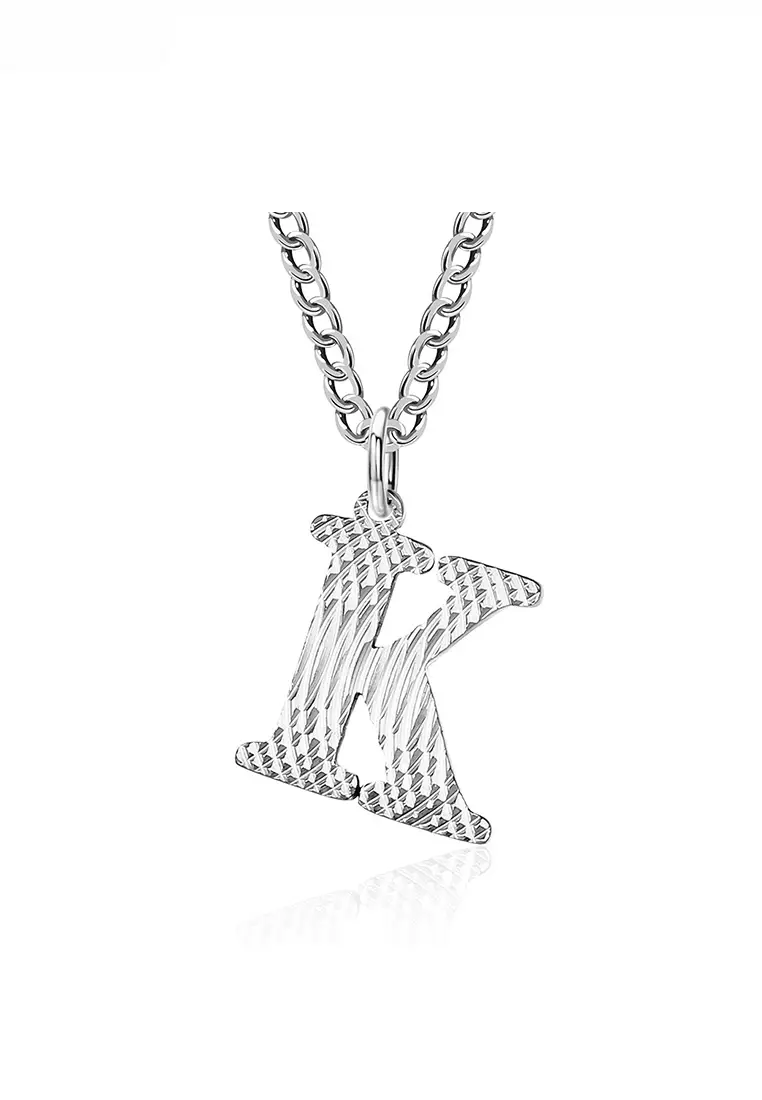 Unisex Design Titanium Steel Alphabet Pendant Necklace JW QF-DZ474