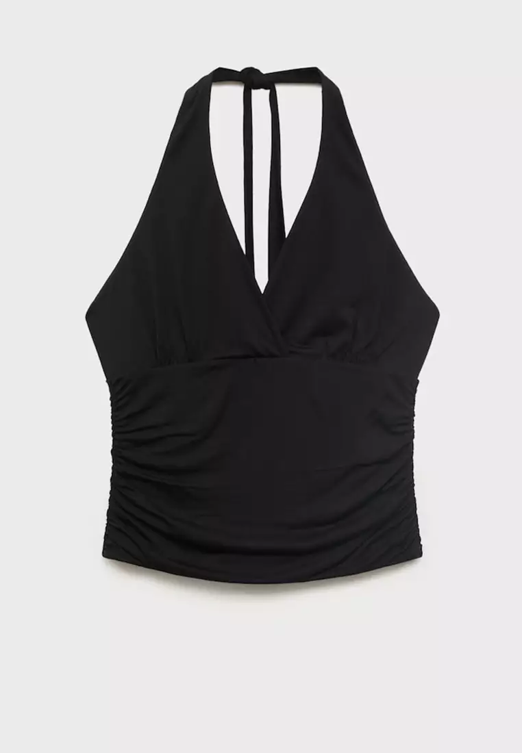V-Neck Top with Open Back